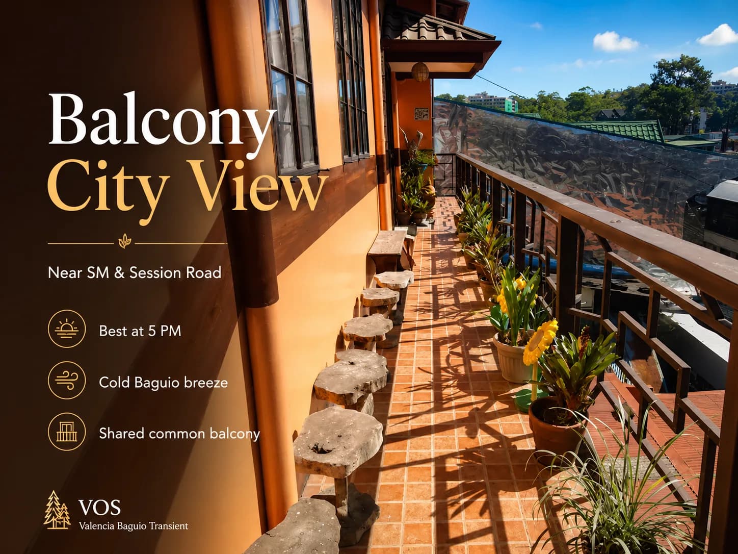 Transient House Baguio With Balcony City View: Just Houses Below, and Why That's the Point